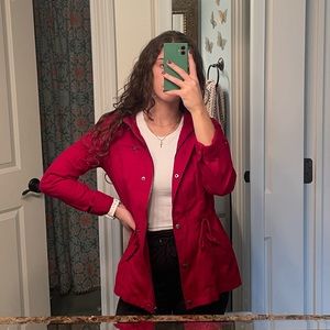 Deep red jacket zip up‼️